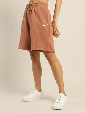 Nike Sportswear Brown Terracotta Essential Fleece Logo Sweat Shorts